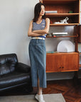 EP YAYING Split Cotton Midi Skirt EGIADJ301A