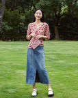 EP YAYING Split Cotton Midi Skirt EGIADJ301A