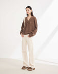 EP YAYING Yak Wool Oversized Knit Sweater