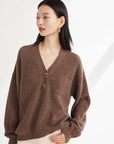 EP YAYING Yak Wool Oversized Knit Sweater