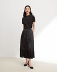 EP YAYING A-line Pleated Midi Skirt
