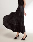 EP YAYING A-line Pleated Midi Skirt