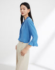 EP YAYING SILK PLEATED BLOUSE