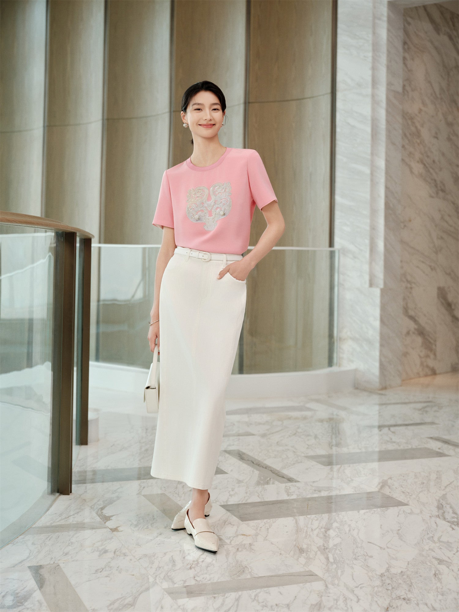 YAYING Triacetate Straight-Shoulder T-Shirt