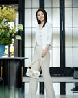 YAYING Silk Slim Flared Pants