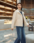 YAYING Cloud Cashmere Stand Collar Coat