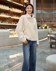 YAYING Cloud Cashmere Stand Collar Coat