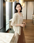 YAYING Mulberry Silk Knit Cardigan EPKES9106AJ