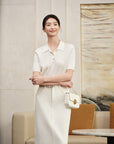 YAYING Silk-Acetate Polo Knit Sweater