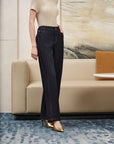 YAYING Straight-Leg Embroidered Jeans