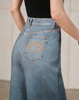 YAYING Retro Imitation Denim Straight Pants