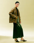 Chinese Style Gold Thread Jacquard Front-Closure Jacket