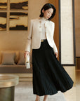 YAYING A-Line Pleated Midi Skirt