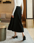 YAYING A-Line Pleated Midi Skirt