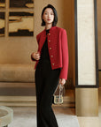 YAYING Wool Cashmere Boxy Elegant Coat