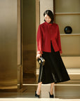 YAYING Stand Collar Frog Button Short Coat