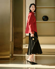 YAYING Stand Collar Frog Button Short Coat