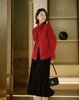 YAYING Stand Collar Frog Button Short Coat