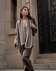 EP YAYING Knitted Wool Coat