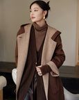 EP YAYING Yak Wool Two-Tone Double-Sided Wool Coat