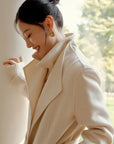 EP YAYING Notched Collar Cashmere Coat
