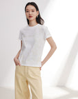 EP YAYING Cotton Printed Slim-Fit Short-Sleeve T-Shirt