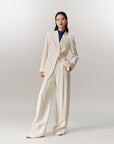 EP YAYING Mulberry Silk Wool Straight Pants EGKES6432AM