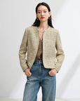 EP YAYING Tweed Jacket Cropped Coat EGKPC1242AG