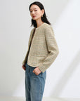 EP YAYING Tweed Jacket Cropped Coat EGKPC1242AG