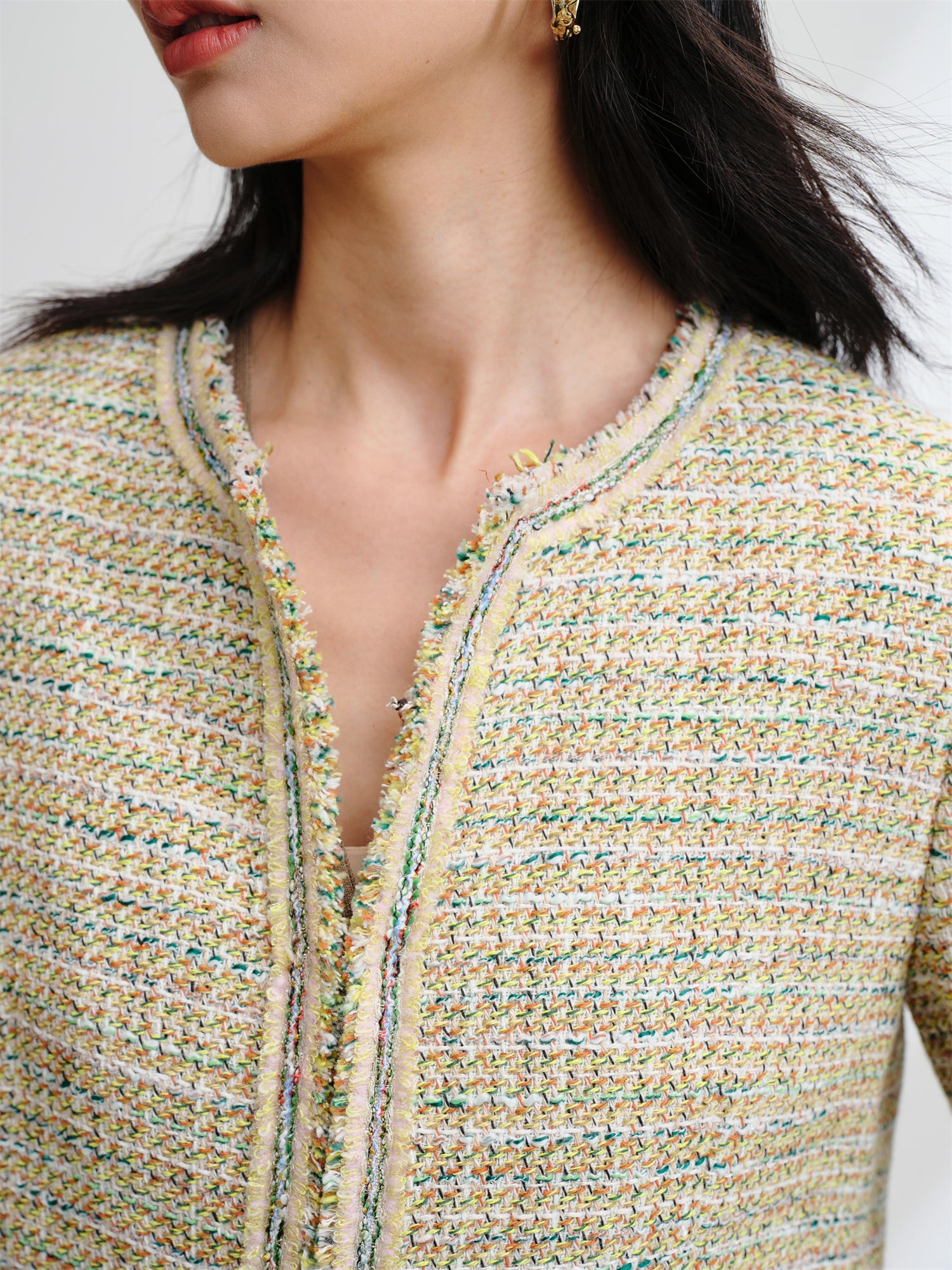 EP YAYING Tweed Jacket Cropped Coat EGKPC1242AG