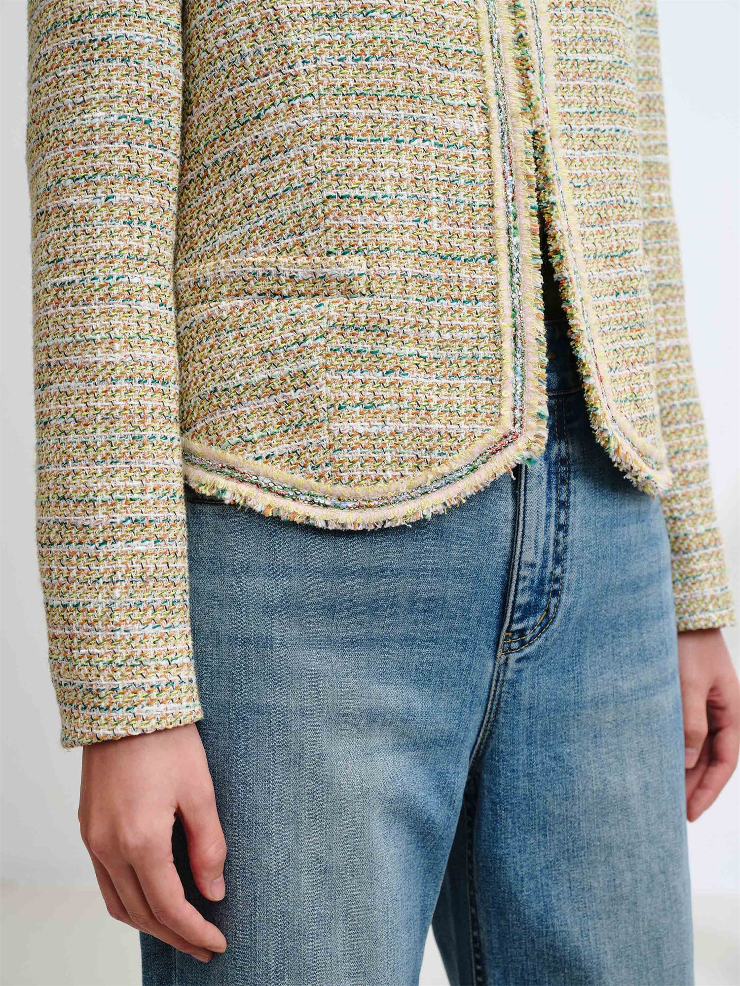 EP YAYING Tweed Jacket Cropped Coat EGKPC1242AG