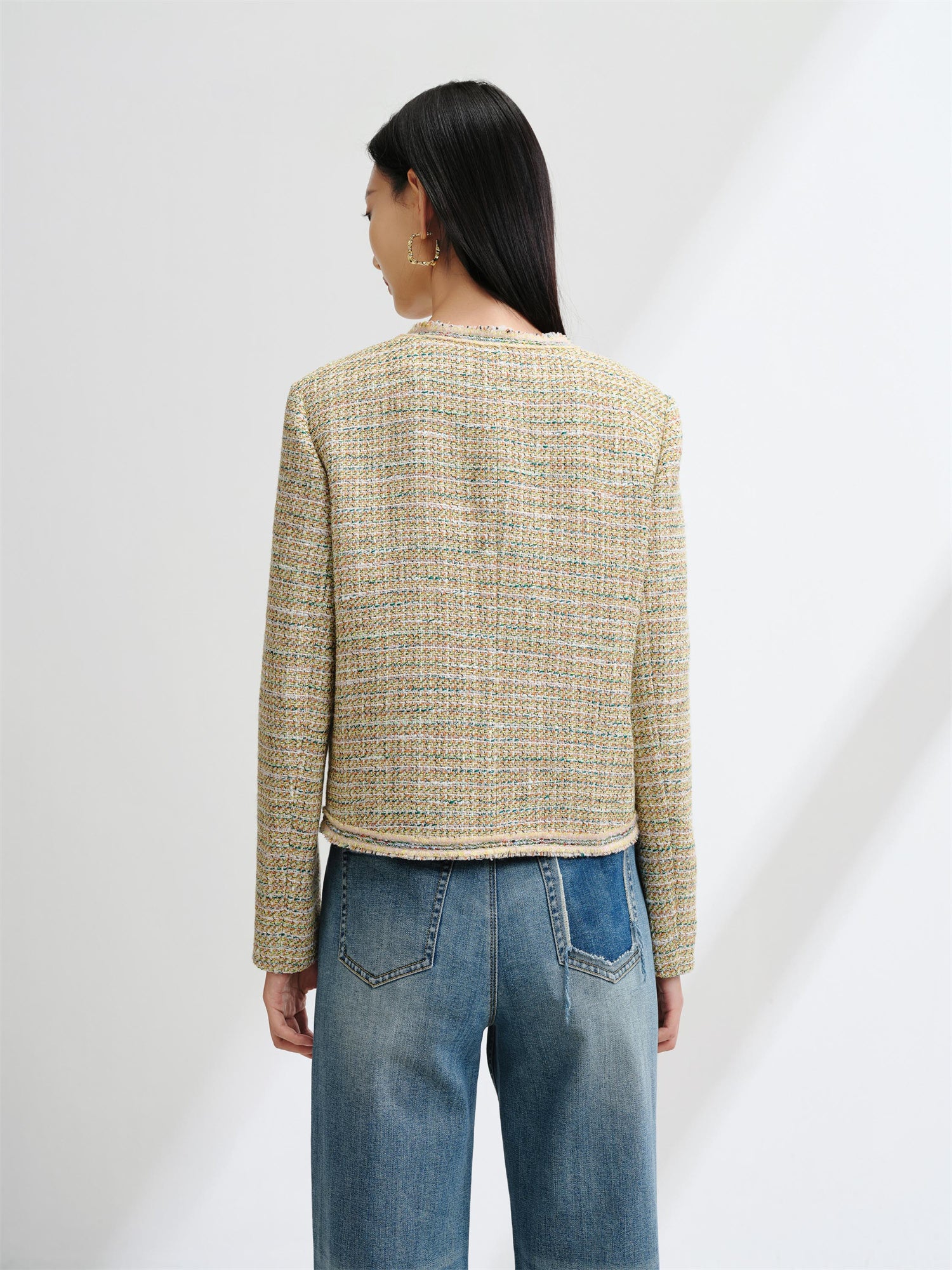 EP YAYING Tweed Jacket Cropped Coat EGKPC1242AG