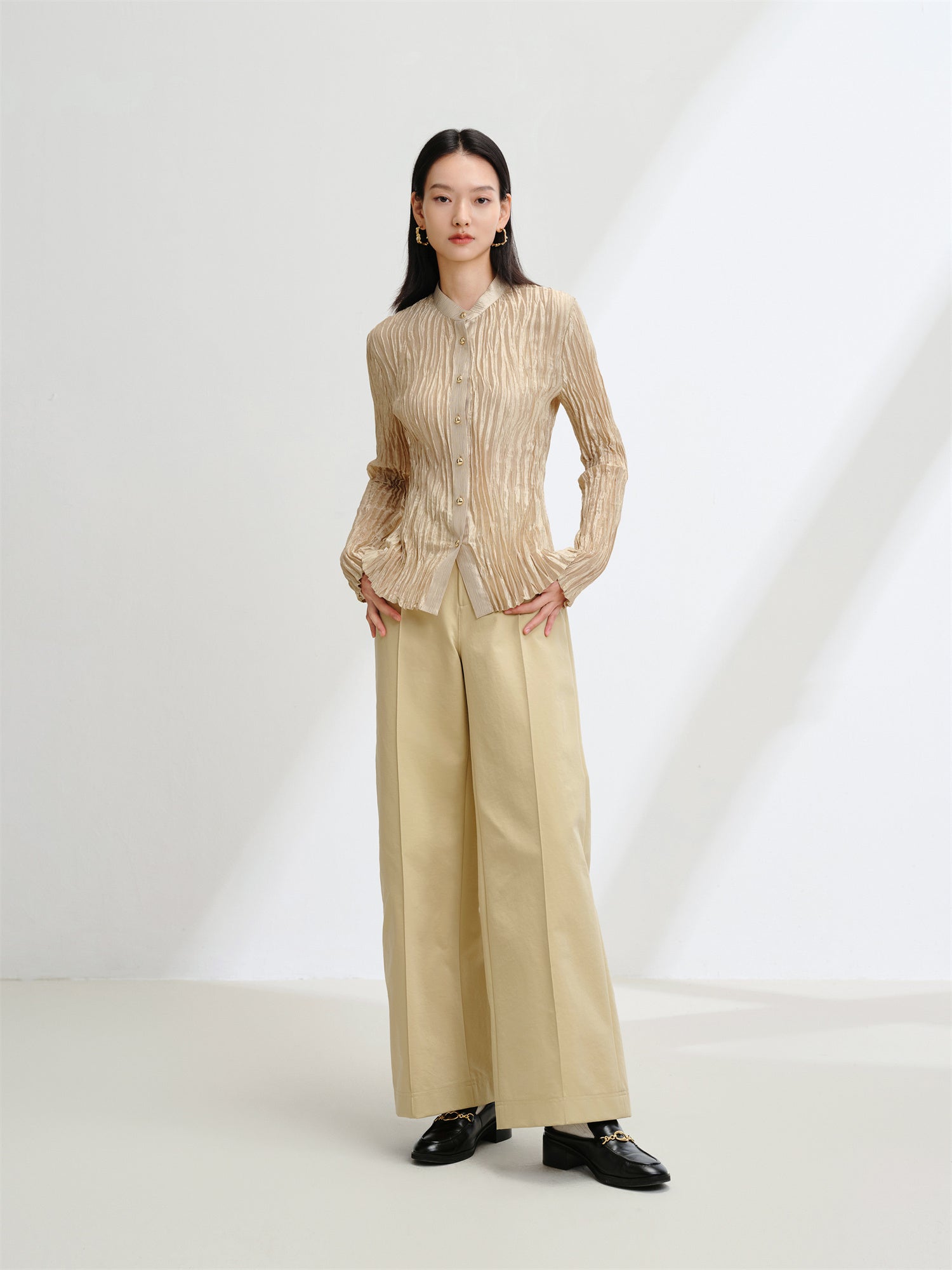 EP YAYING Waist-Cinching Slim-Fit Shirt EGKPA2236AE