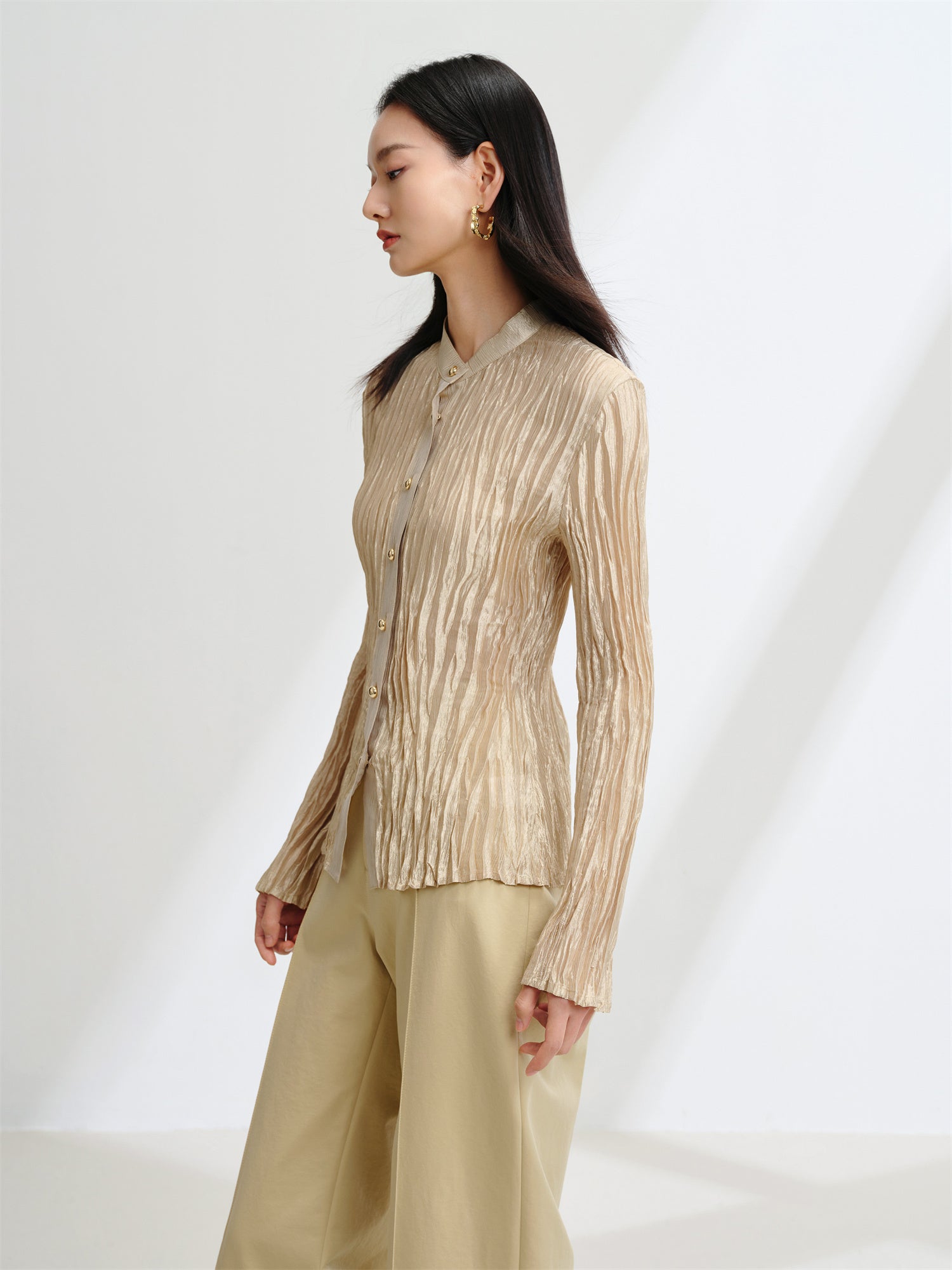 EP YAYING Waist-Cinching Slim-Fit Shirt EGKPA2236AE