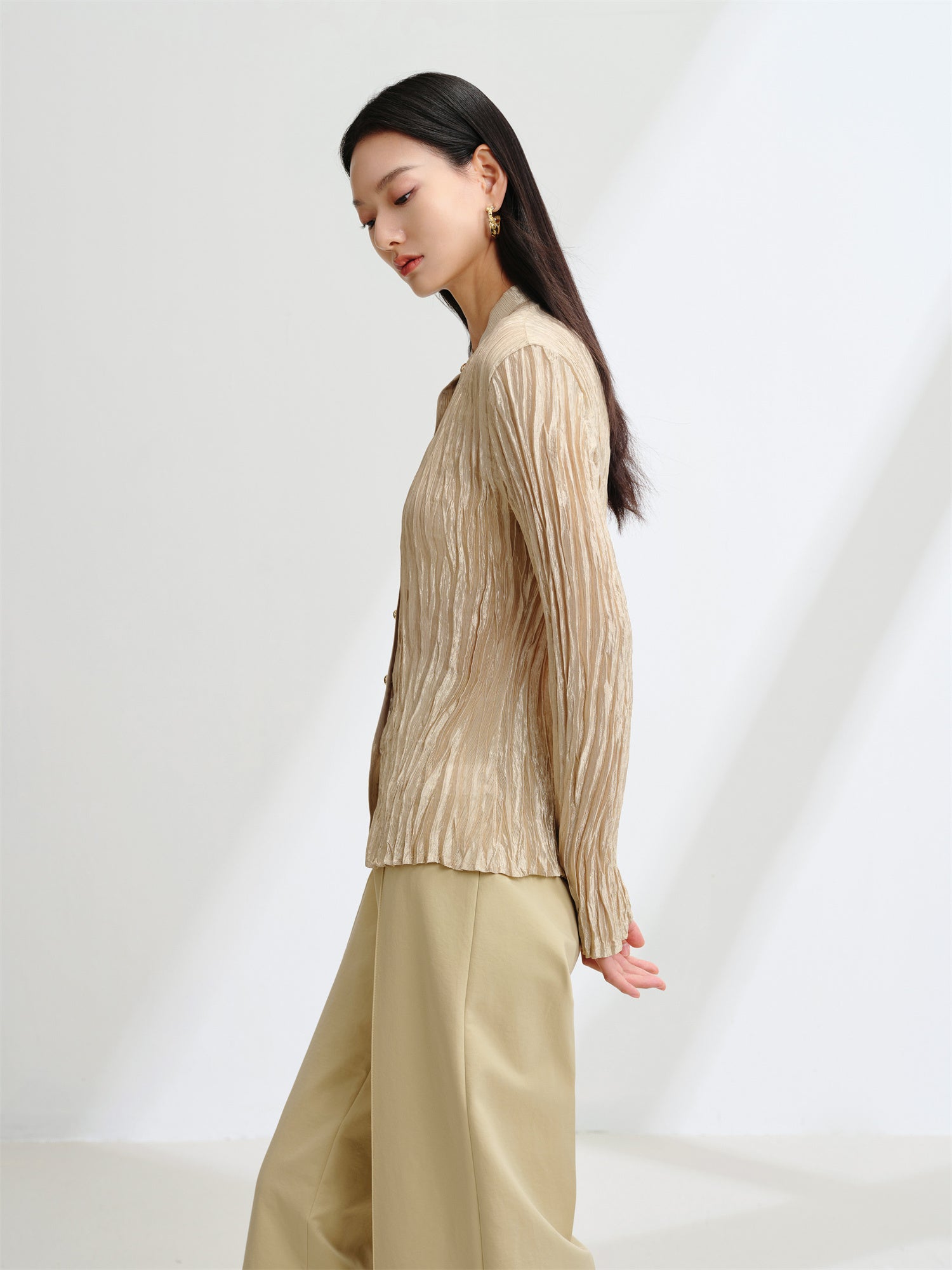 EP YAYING Waist-Cinching Slim-Fit Shirt EGKPA2236AE