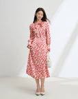 EP YAYING Silk Waist-Cinching Dress EGKPS4607AR