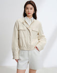 EP YAYING Leather Texture Coat EGKPP1282AM