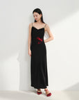 EP YAYING Velvet Black Dress EGKPS4220AH