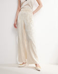 EP YAYING Silk Jacquard High-Waist Blazer Pants
