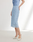 EP YAYING Blue Textured Skirt