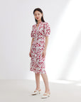 EP YAYING Silk Printed Dress