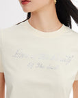 EP YAYING Beige Basic T-Shirt