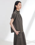 EP YAYING Pure Cotton Stand Collar Shirt EGJEC2330AG