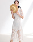 EP YAYING White V-Neck Dress