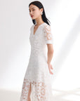 EP YAYING White V-Neck Dress