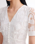 EP YAYING White V-Neck Dress