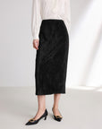 EP YAYING Straight Silk Skirt
