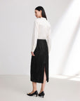 EP YAYING Straight Silk Skirt