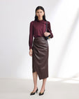 EP YAYING Leather Skirt with split