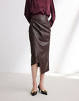 EP YAYING Leather Skirt with split